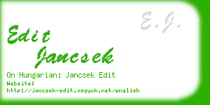 edit jancsek business card